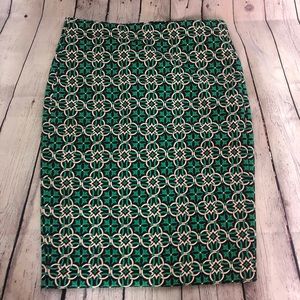 NWT J. Crew A3239 Navy Print Navy Skirt Size 4